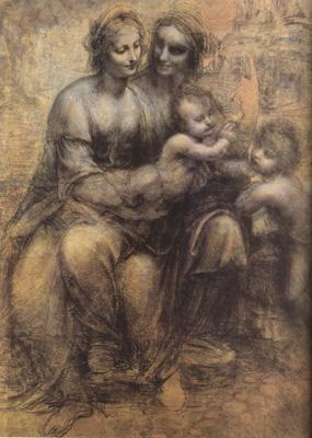 LEONARDO da Vinci Virgin and Child with St Anne and St John the Baptist (mk08) Sweden oil painting art
